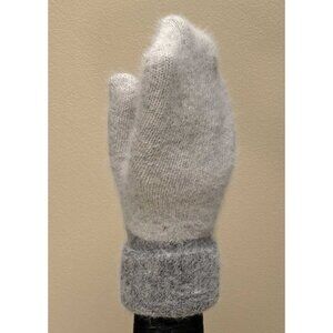 Super Soft Warm Mittens Cream Light Gray Cuff Outerwear Winter Accessories NWT